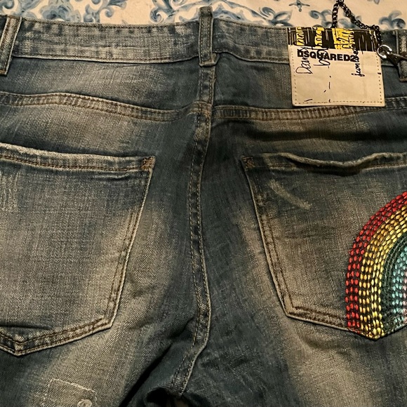 DSQUARED2 Rainbow Jeans with pocket chain - Picture 2 of 6